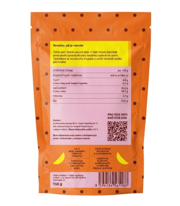 Ajala PRAVÉ BANÁNKY V ČOKOLÁDĚ 150 g