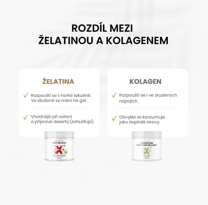 BrainMax Beef Gelatin, Grass-fed hovězí želatina, 500 g