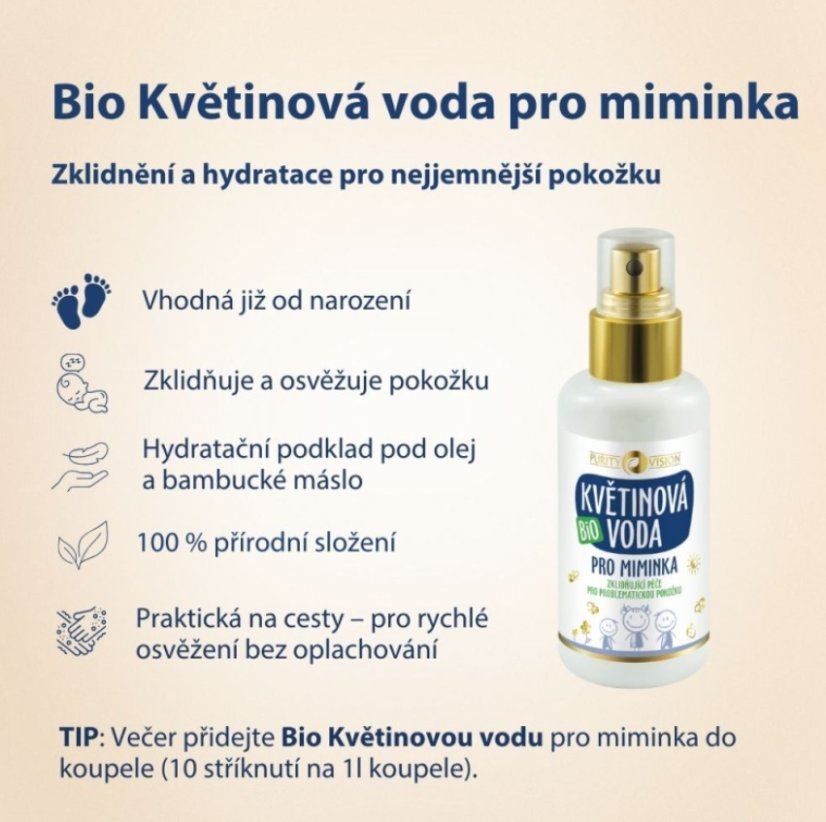 Purity Vision® BIO Květinová voda pro miminka 200 ml