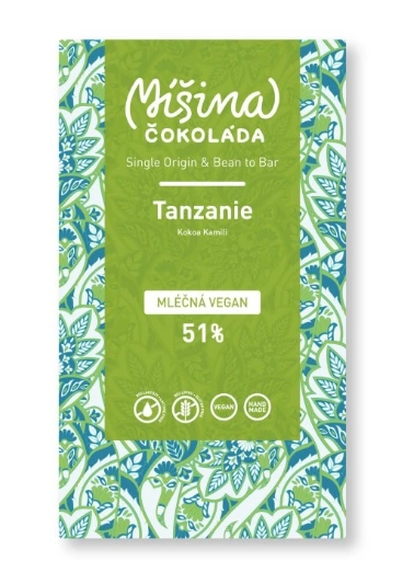 Míšina čokoláda Veganská mléčná čokoláda 51% Tanzanie, 50 g