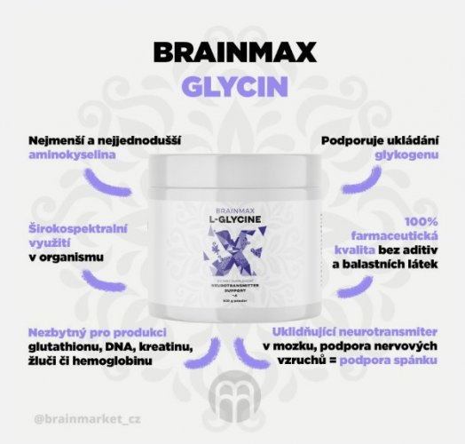 L-Glycin, BrainMax Glycine 500 g