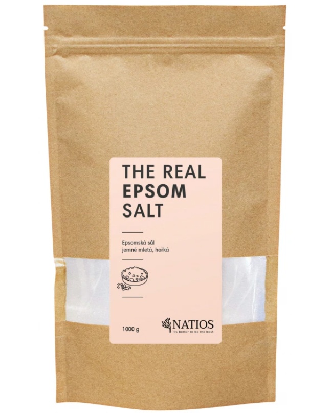 NATIOS Epsomská sůl jemně mletá, Sůl do koupele, 1000 g