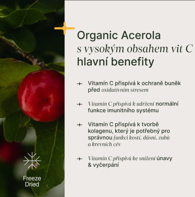Trime Organic Acerola 90 kapslí (přírodní celistvý vitamin C)