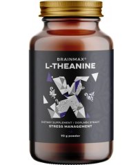 BrainMax L-Theanine, L-theanin, prášek, 90 g