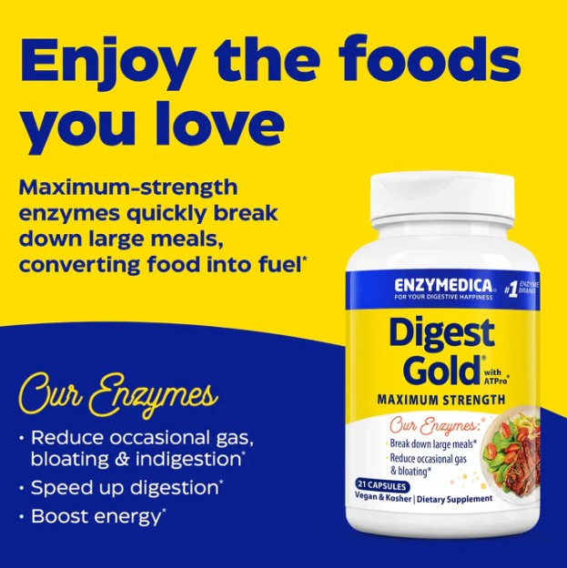 Enzymedica Digest Gold s ATPro - trávicí enzymy, 90 kapslí