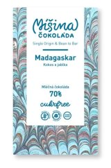 Míšina čokoláda CUKRFREE mléčná čokoláda 70% Madagaskar s kokosem a jablky 50 g