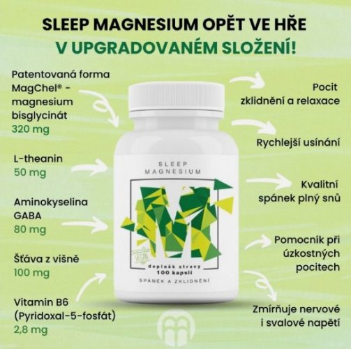BrainMax Sleep Magnesium, 100 kapslí (spánek a relaxace)