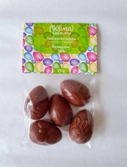 Míšina čokoláda Velikonoční vajíčka zelená, modrá, růžová 25 g