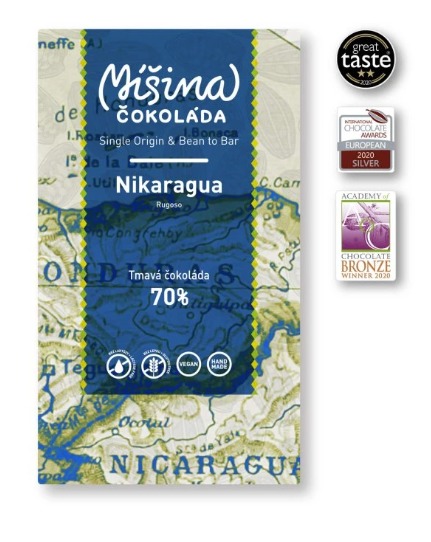 Míšina čokoláda Tmavá čokoláda 70% Nikaragua Rugoso 50 g