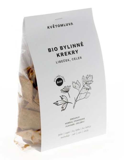 Květomluva BIO Bylinné bezlepkové krekry AIP - Libeček, celer 100 g
