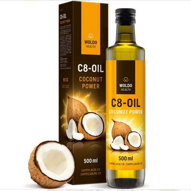 WoldoHealth C8 MCT 100% olej z kokosového oleje 500 ml