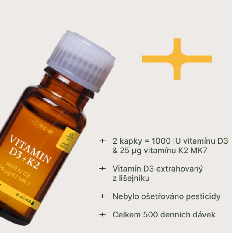 Trime Vitamin D3+K2, 1000 IU D3 / 25 µg K2-MK7, 30 ml
