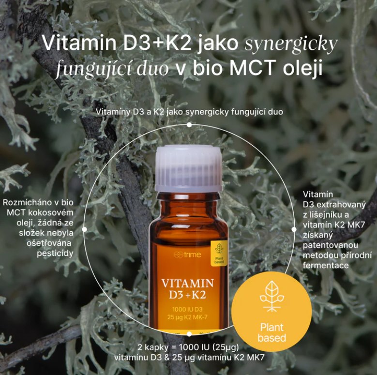 Trime Vitamin D3+K2, 1000 IU D3 / 25 µg K2-MK7, 30 ml