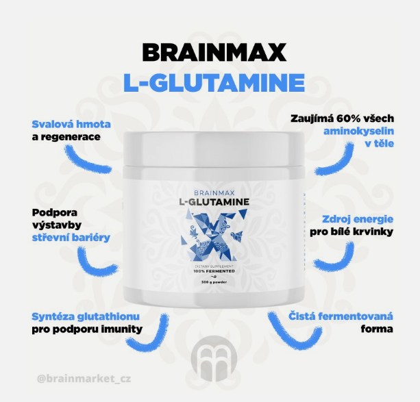 BrainMax L-Glutamin prášek 500 g