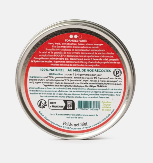 Ballot-Flurin Bio želé bonbony strong Hrdlo a hlasivky 30 g