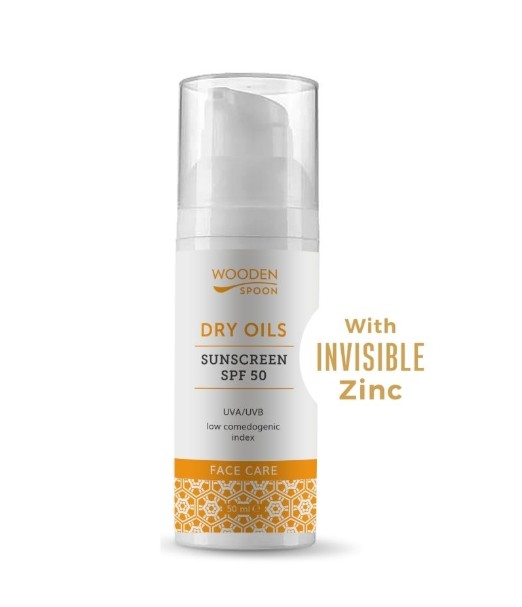 Wooden Spoon Opalovací krém na obličej s nízkým komedogenním indexem SPF 50, 50 ml