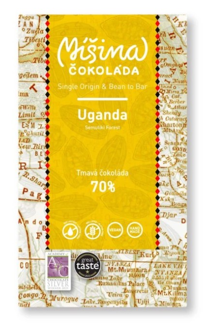 Míšina čokoláda Tmavá čokoláda 70% Uganda 50 g