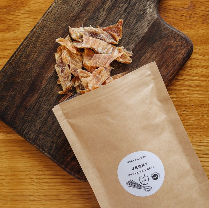 Květomluva JERKY Krůtí sušené maso pro děti 70g