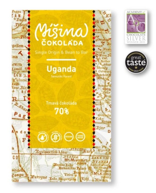 Míšina čokoláda Tmavá čokoláda 70% Uganda 50 g