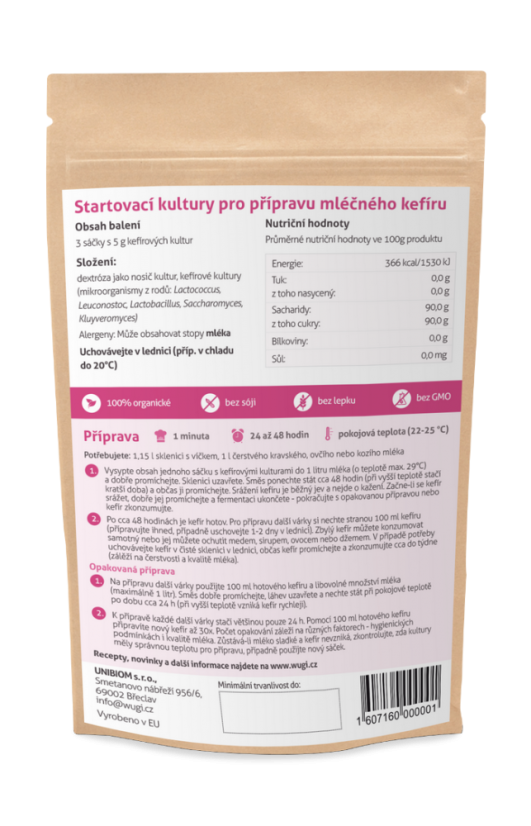 WUGI Mléčné kefírové kultury 3x5g