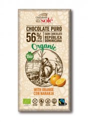 Chocolates Solé 56% čokoláda s pomerančem BIO 100 g