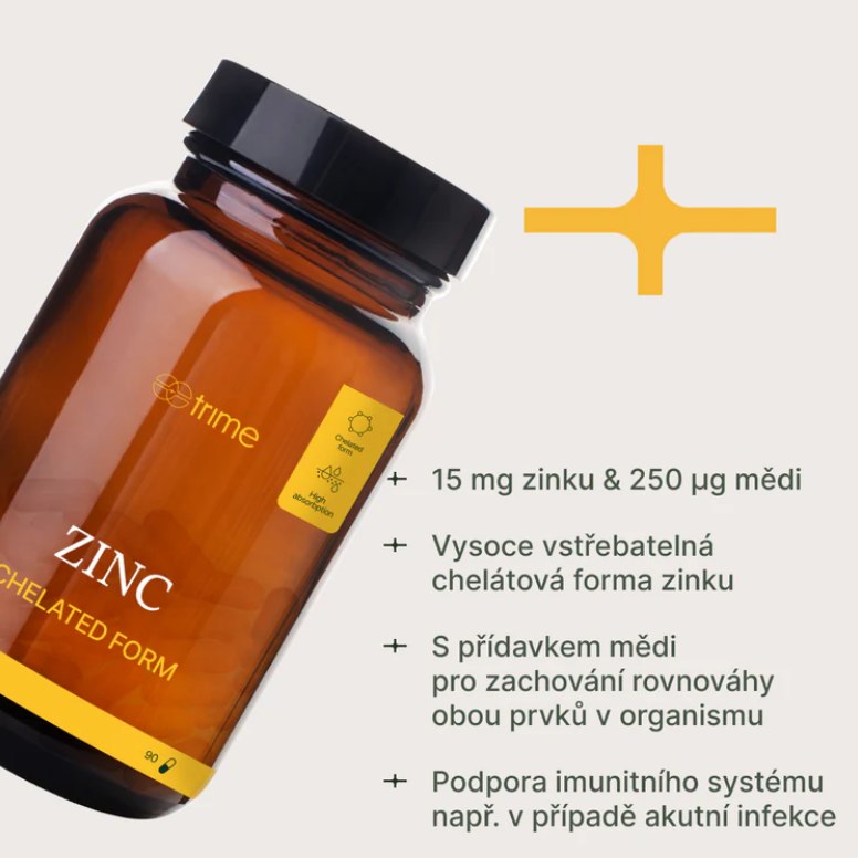 Trime Zinek chelát 15 mg + měď, 90 kapslí