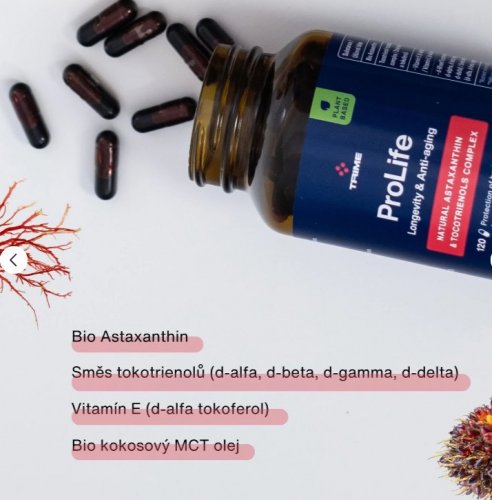 Trime ProLife 120 kapslí (plnospektrální vitamin E a BIO Astaxanthin)