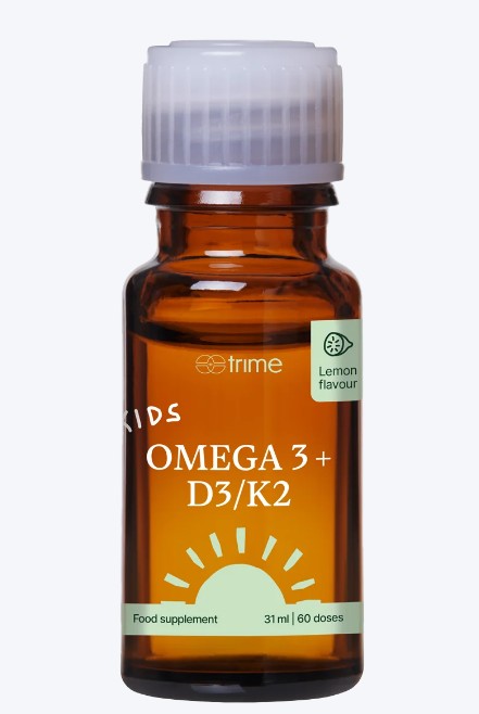 Trime Kids omega 3 + D3/K2, kapky, 31 ml - příchuť: citrón