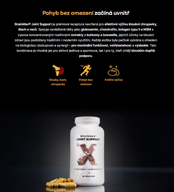 BrainMax Joint Support, podpora kloubů a kostí, 180 kapslí