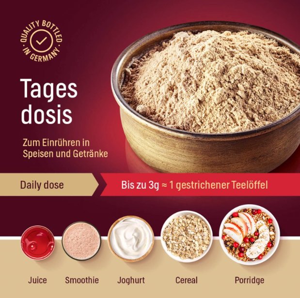 WoldoHealth Maca červená prášek BIO 300 g (hormonální rovnováha, odolnost, plodnost, energie)