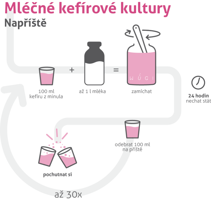 WUGI Mléčné kefírové kultury 3x5g