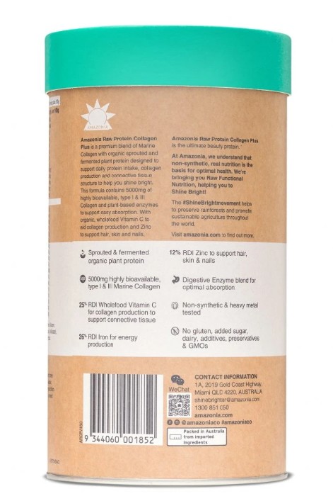 Amazonia Raw Protein Collagen Plus Vanilka-javorový sirup 450 g