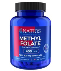 NATIOS Methyl Folate, Aktivní kyselina listová, 400 mcg, 90 kapslí