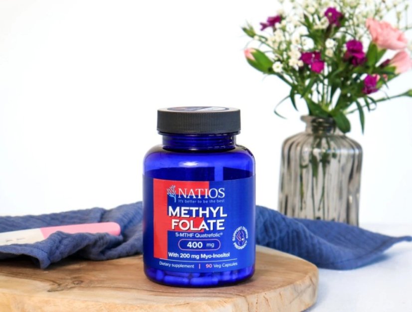 NATIOS Methyl Folate, Aktivní kyselina listová, 400 mcg, 90 kapslí