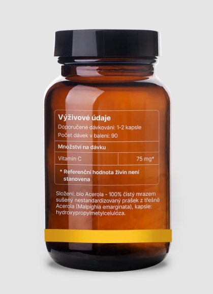 Trime Organic Acerola 90 kapslí (přírodní celistvý vitamin C)
