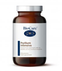 BioCare Psyllium intensive – vláknina komplex (inulin, probiotika a švestky) 100 g