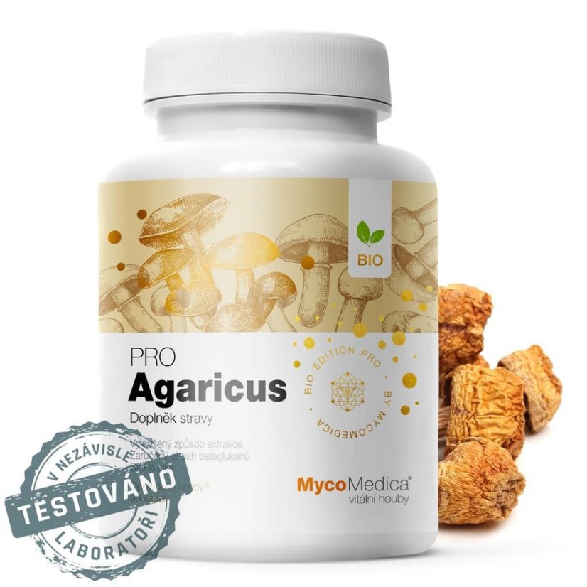 MycoMedica Agaricus PRO, BIO 90 kapslí