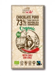 Chocolates Solé 73% čokoláda s chili BIO 100 g