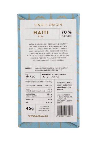 HAITI PISA 70 % Ajala čokoláda (single origin) BIO