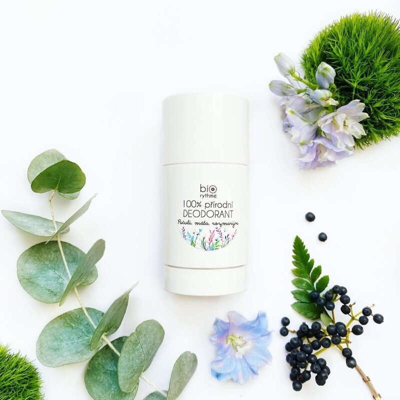 Biorythme 100% Přírodní deodorant Pačuli, máta, rozmarýn se sodou (různé velikosti) - hmotnost DEO: 30g