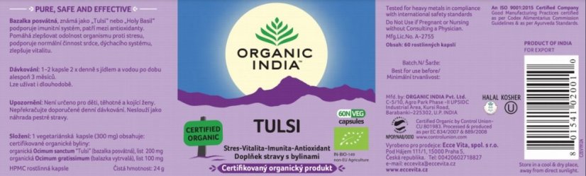 Ecce Vita TULSI BIO, 60 kapslí