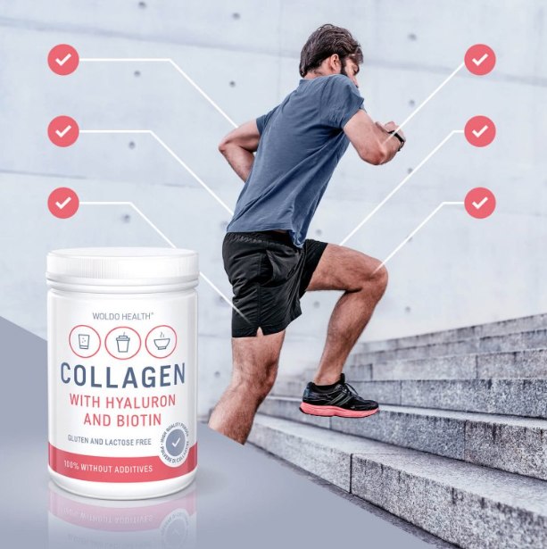 WoldoHealth Kolagen z pastvin s kyselinou hyaluronovou a biotinem 500 g