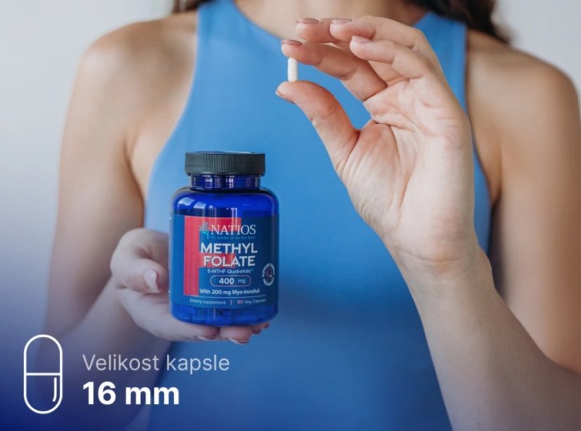 NATIOS Methyl Folate, Aktivní kyselina listová, 400 mcg, 90 kapslí