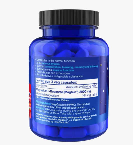 NATIOS Magtein, Magnesium L-threonate, 90 kapslí
