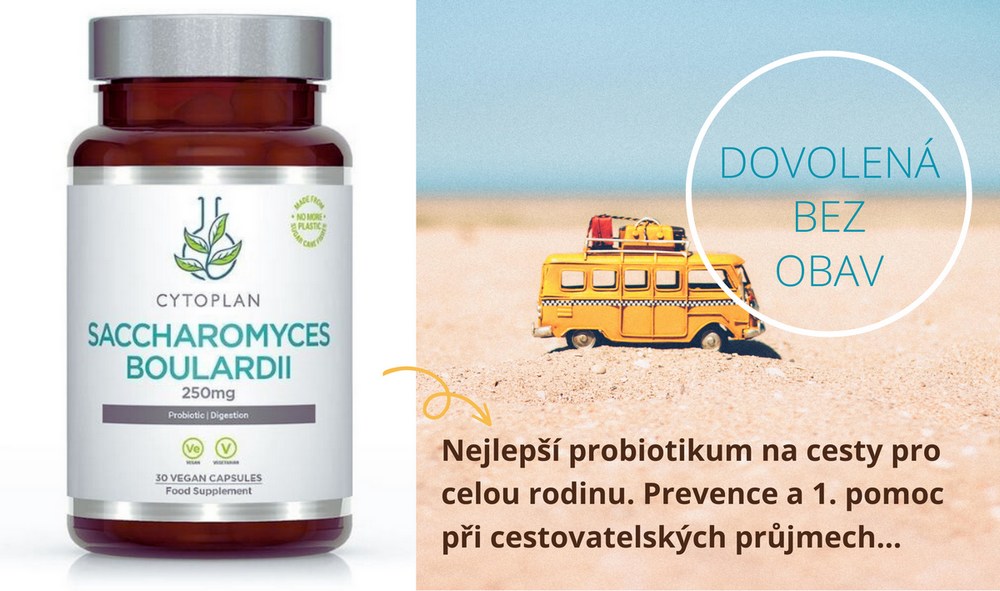 Nejlepší probiotikum na cesty proti cestovatelským průjmům Saccharomyces boulardii www.wugi.cz
