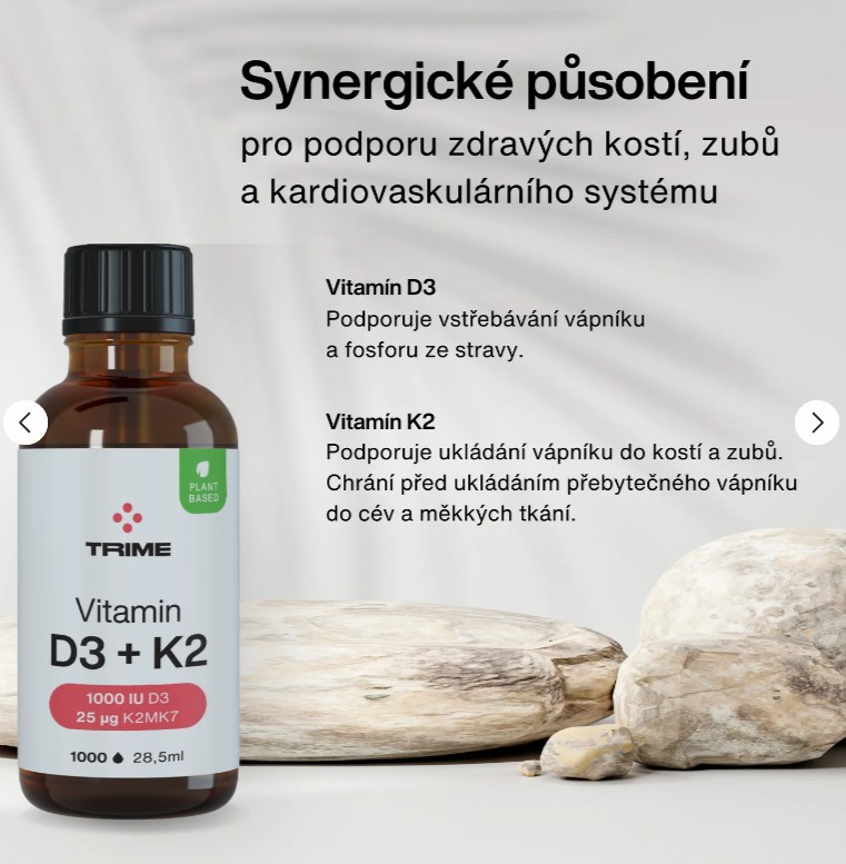 Kvalitní vitamin D3 + K2 v BIO MCT oleji v kapkách Trime www.wugi.cz